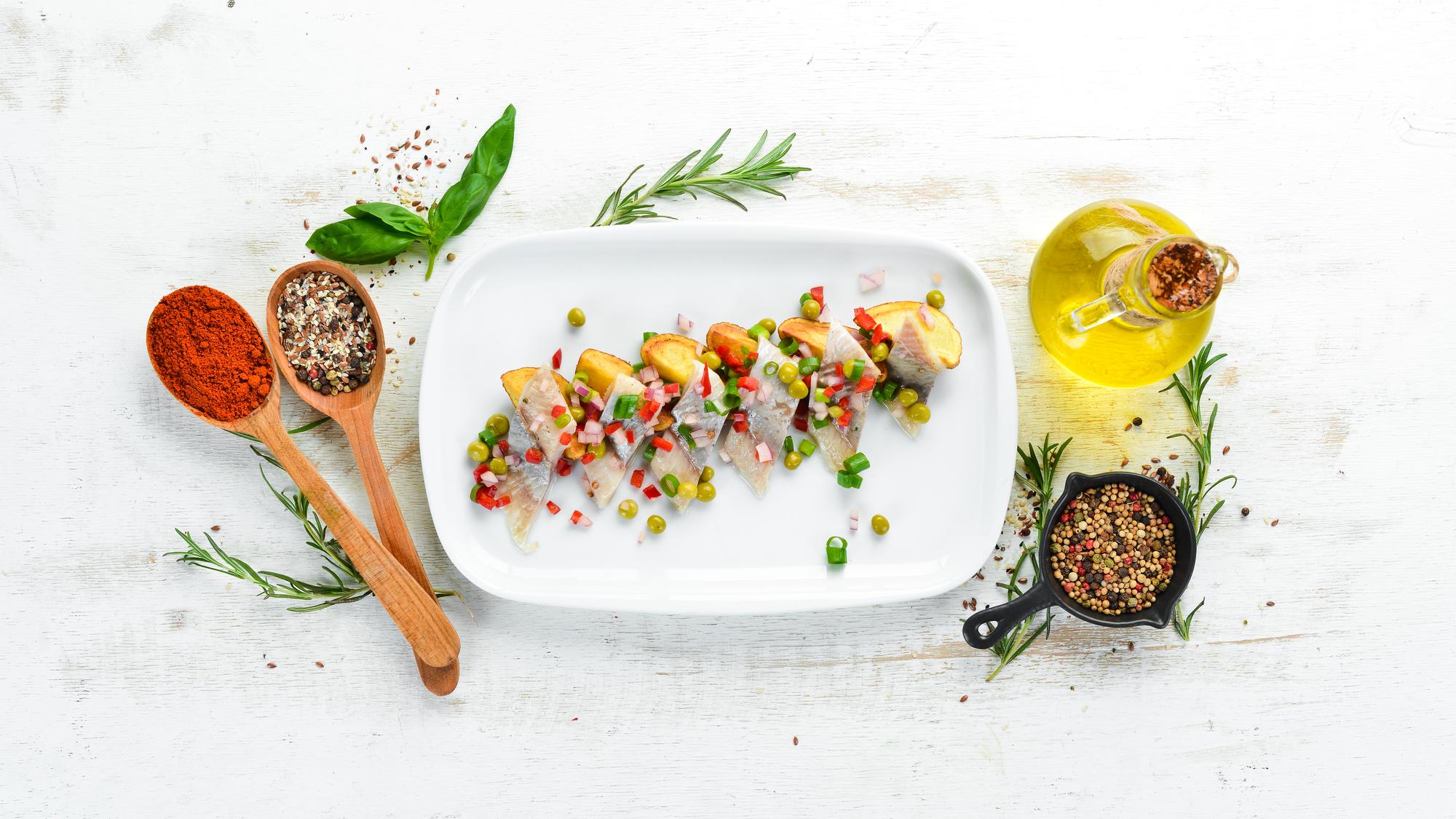 Plated seasonal dish from online lesson