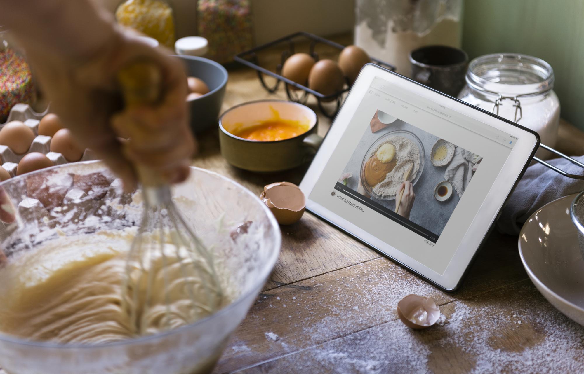 Close up of pastry technique